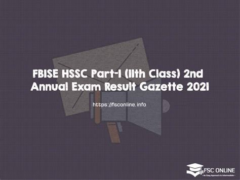 Result Gazette HSSC I A 2021 .